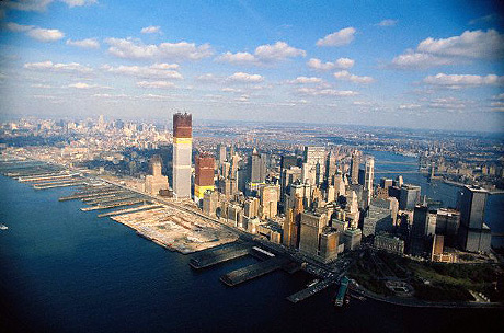 As torres do World Trade Center em construo
