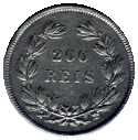 Reverso de moeda de dois tostes de 1843